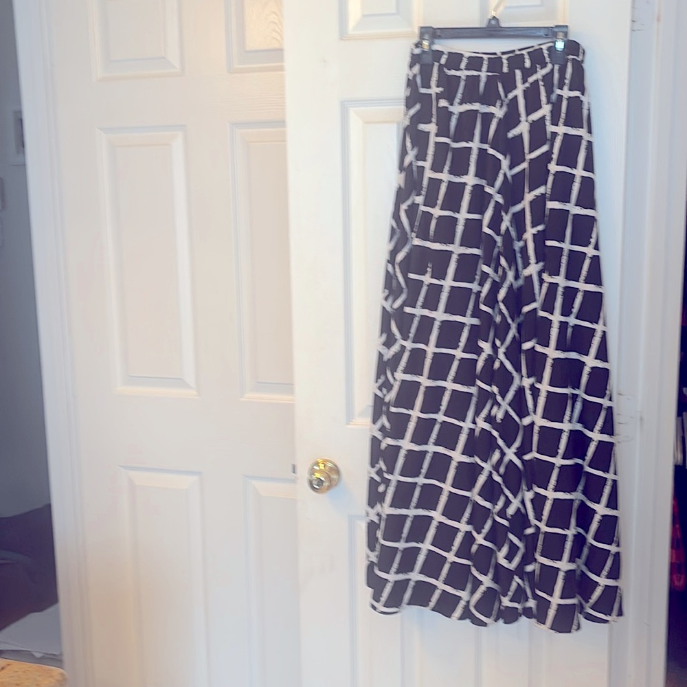Black and white plaid long skirt by Mix Nouveau size small